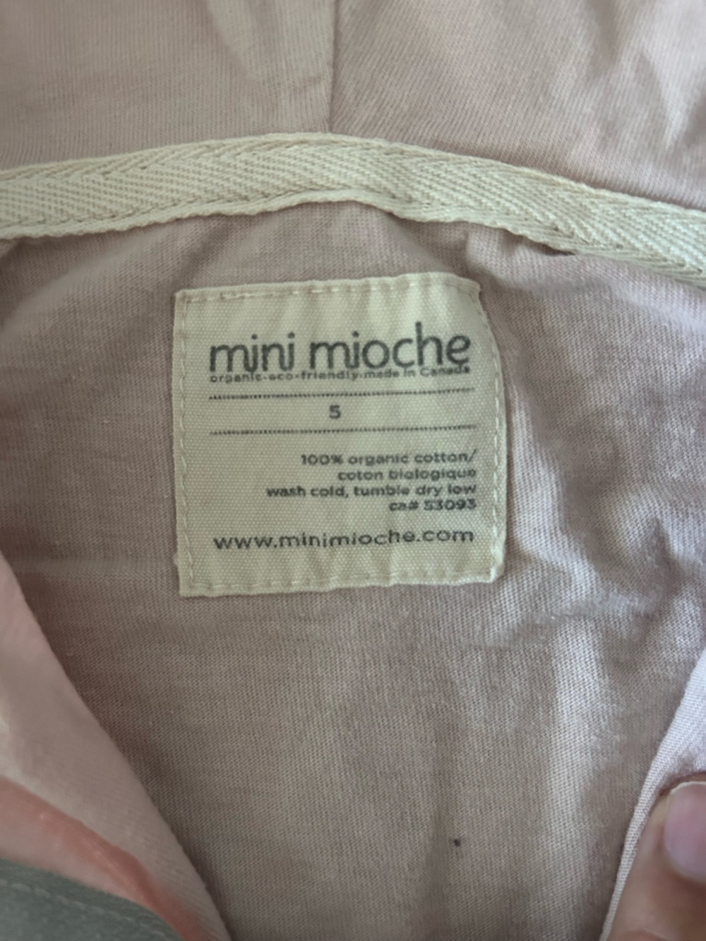 mini mioche Organic Cotton Zip Hoodie Blush Pink Size 5 - Picture 2 of 3